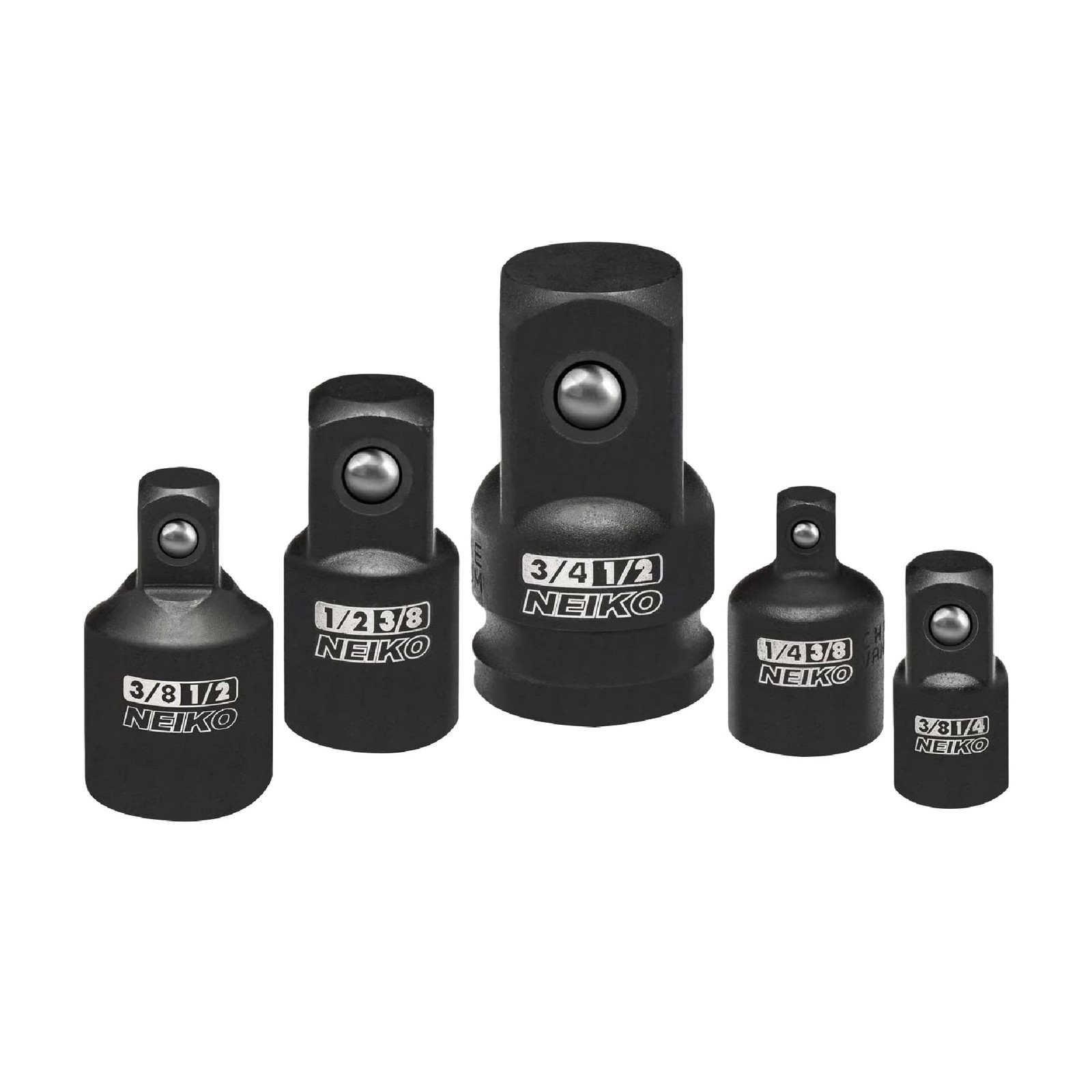 Impact Socket Adapter Set 5 Piece CrV Steel Drive Reducer Converter Tool