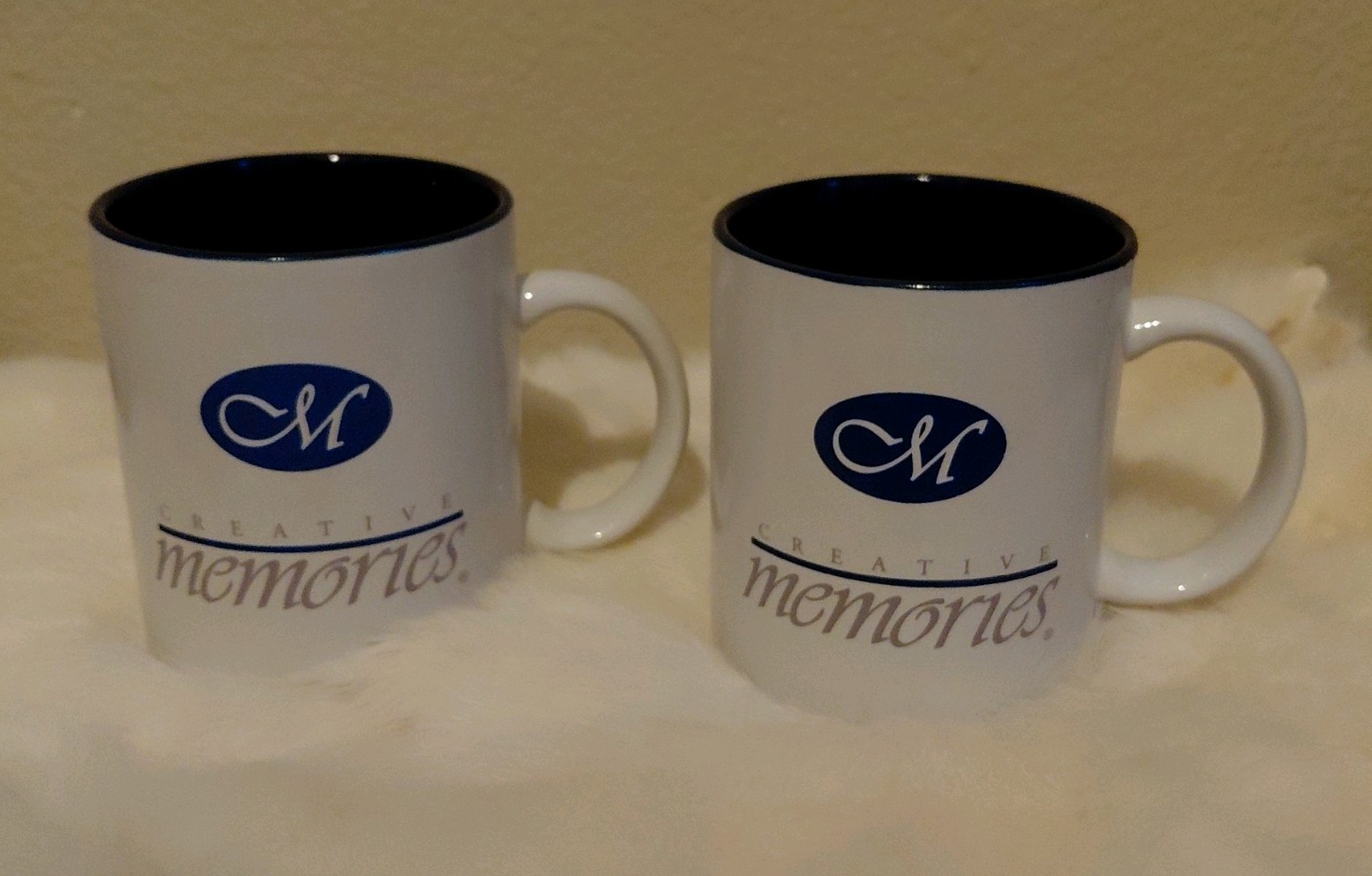 2 Creative Memories Coffee Mugs 2000s Blue Inside