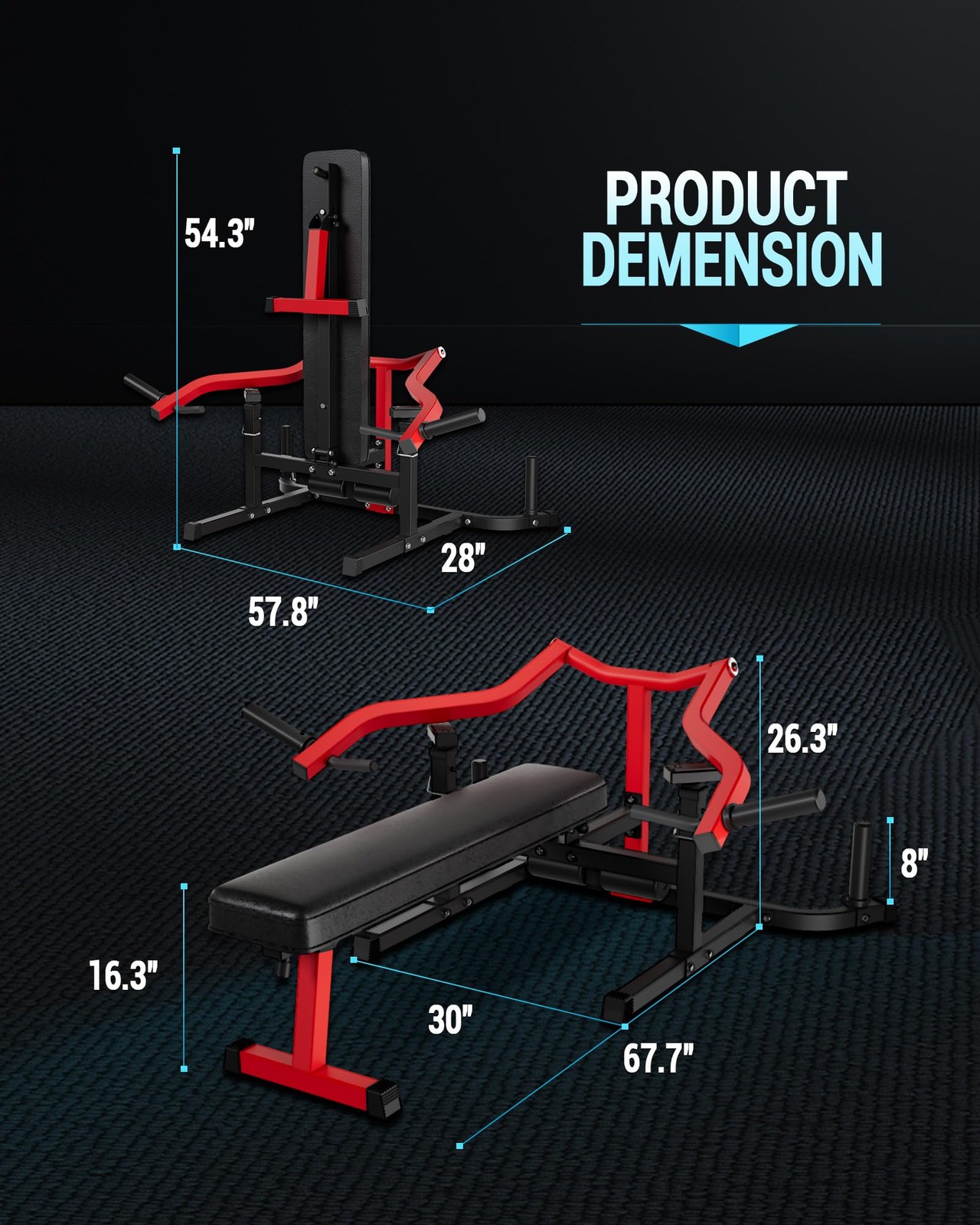 Multi-Functional Chest & Shoulder Press Machine 450LBS Bench Press Machine Gym