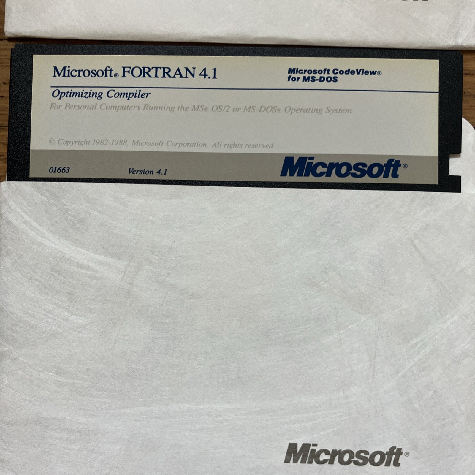 Microsoft Fortran Compiler Version 4.1 Software