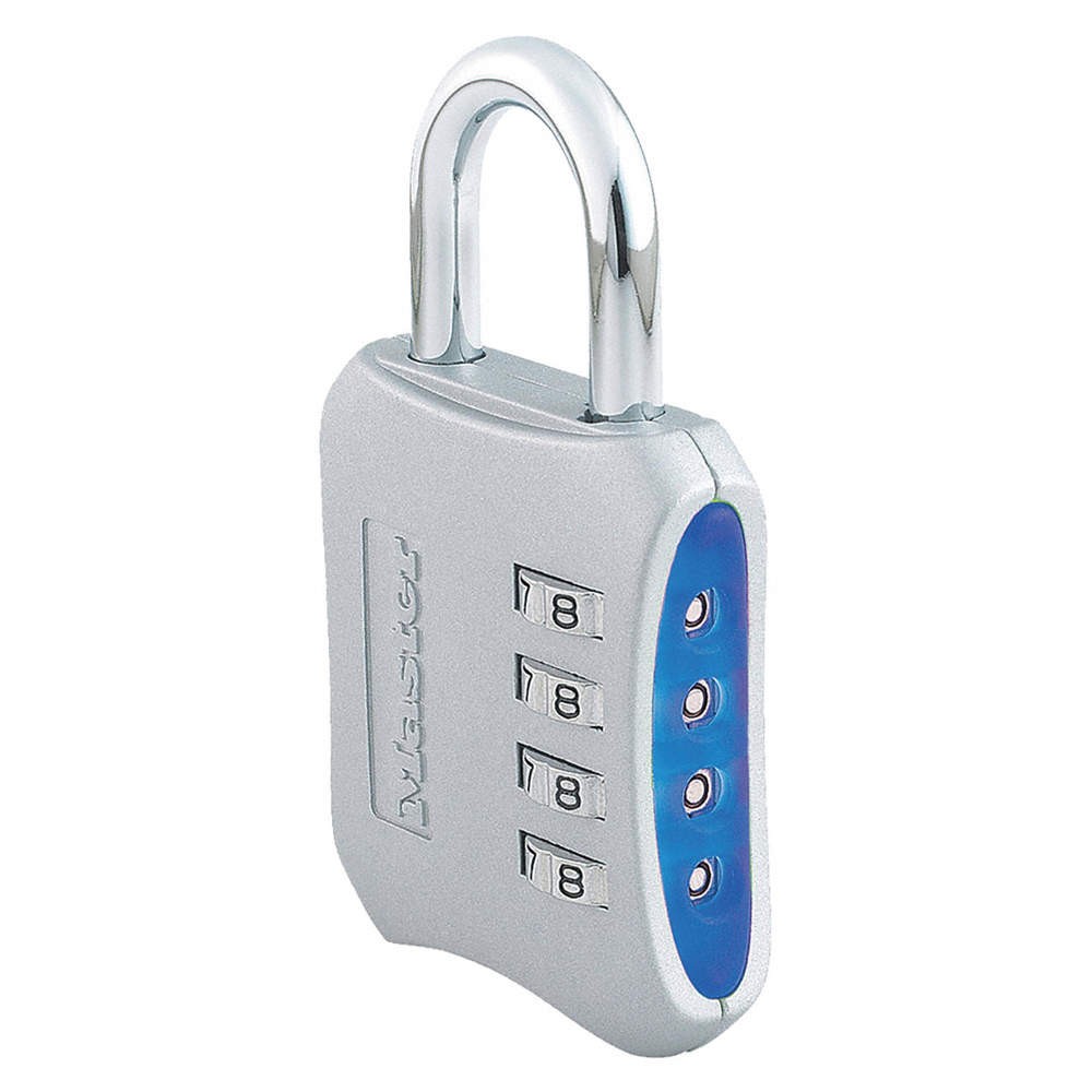 MASTER LOCK 653D Combination Padlock,2 1/5in,Rectgle,Slvr 436L43