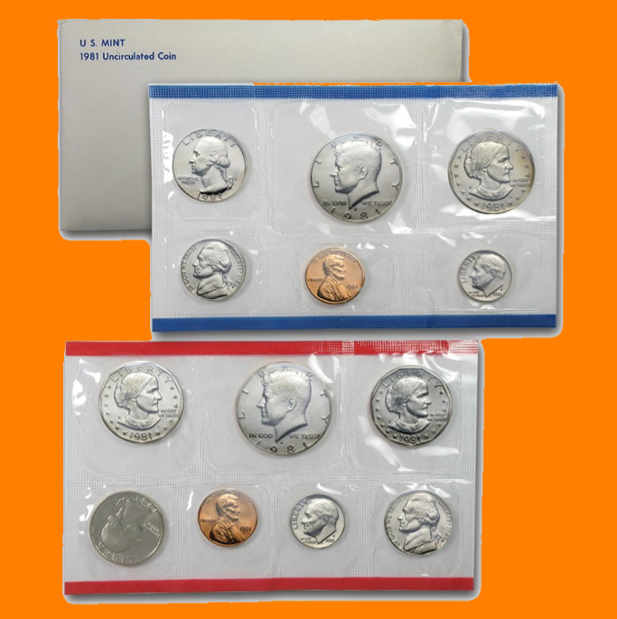 1981 U.S. Mint Set ~ 13 Coins ~ P & D ~ Uncirculated Government Packaging OGP