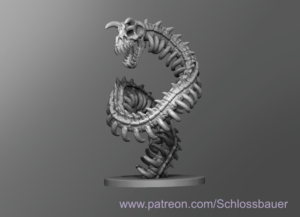White Dragon Worm Monster Manual 28mm Scale DND D&D Tabletop Miniature SB
