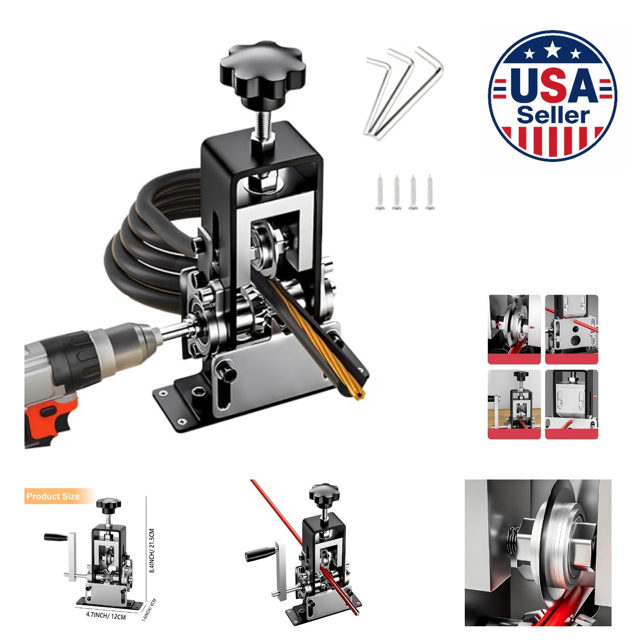 Manual Wire Stripper Machine 0.04 to 1 Inch Drill Powered Copper Scrap Cable