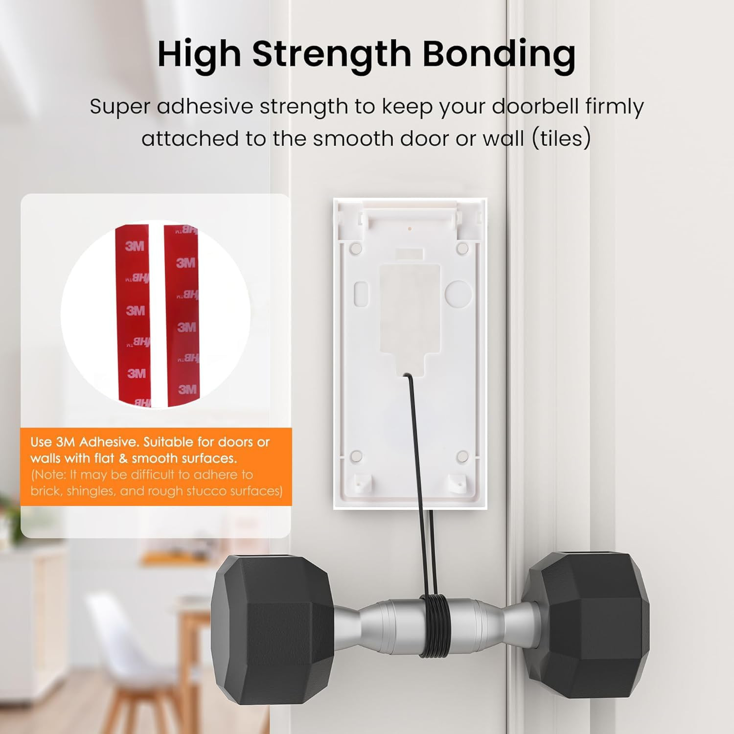 No-Drill Adhesive Mount for Ring Video Doorbell (2nd Generation - 2020 Release)