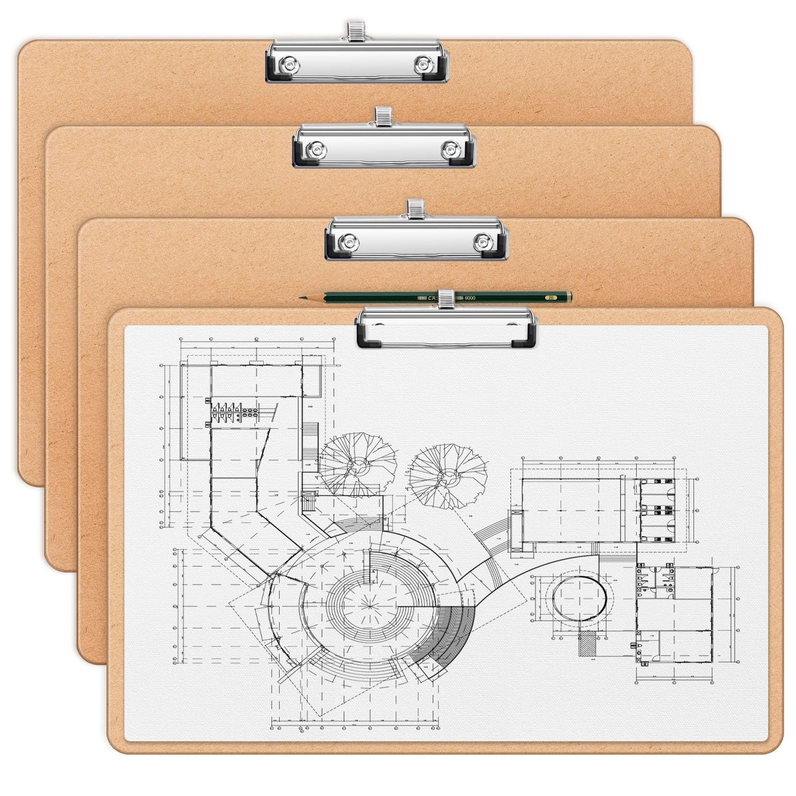 tutata 11x17 Clipboard, Sketching Board with Pen Holder, Horizontal, 4 Pack |...