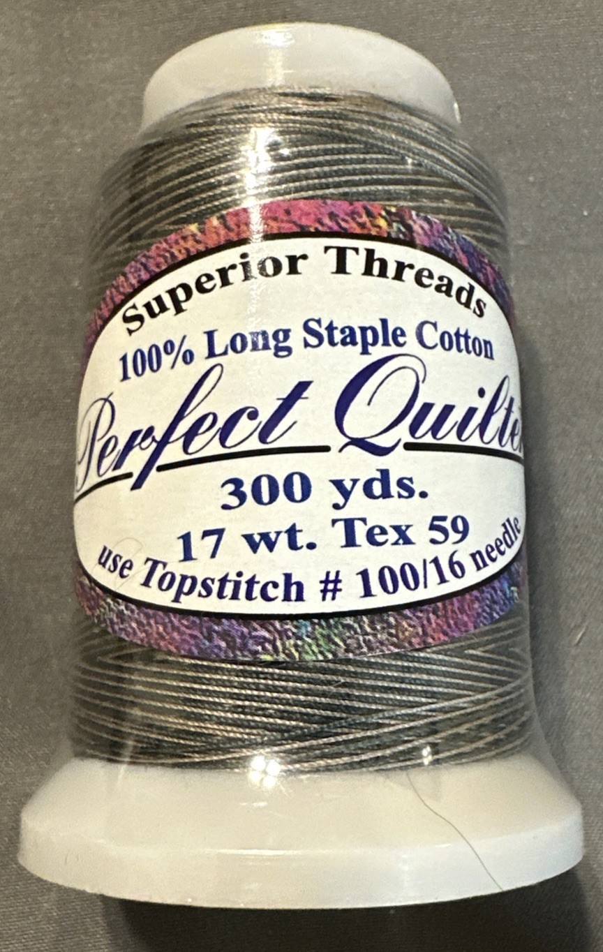Superior Threads Perfect Quilter #081 300yds Dark & Light Gray & Beig Thread NOS