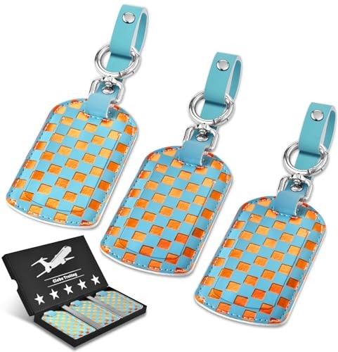 Luggage Tags for Suitcases Travel Accessories: Leather Luggage Tag Blue+orange