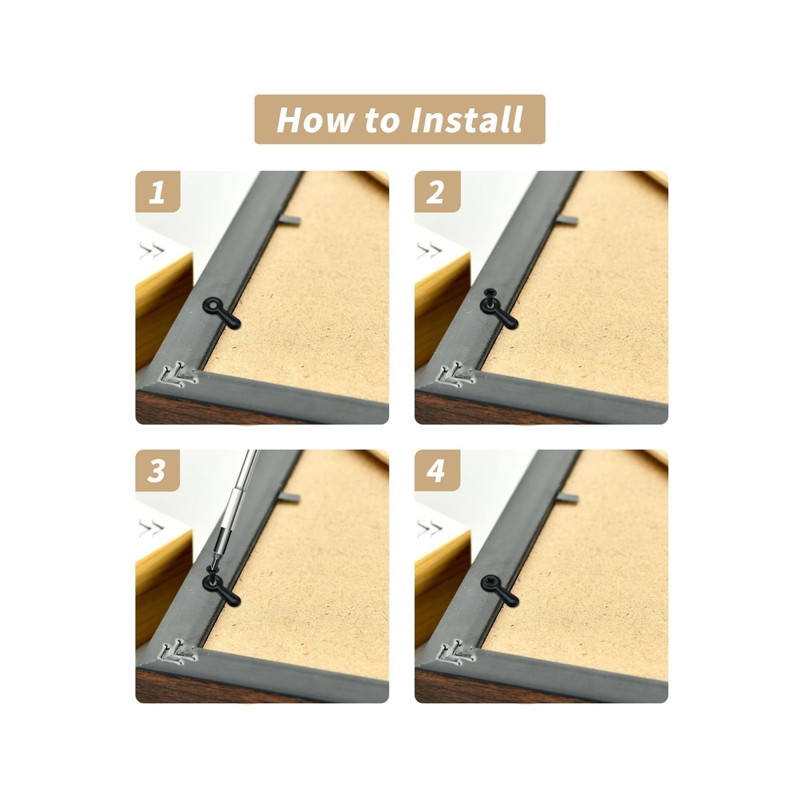 120Pcs Picture Frame Backing Clips Turn Button Screws Hardware Kit