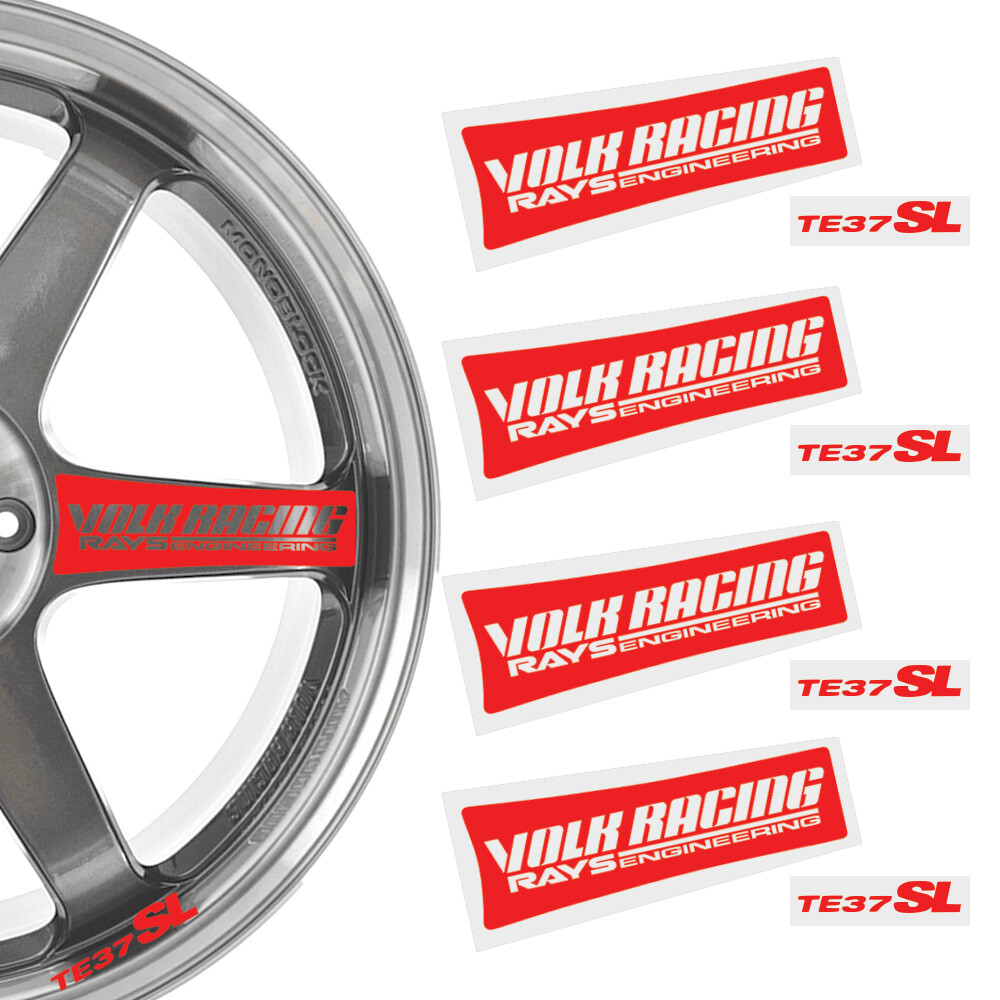 TE37SL Decal Set Vinyl Spoke Replacement Sticker For VolkRacing Rim Wheel 17/18"