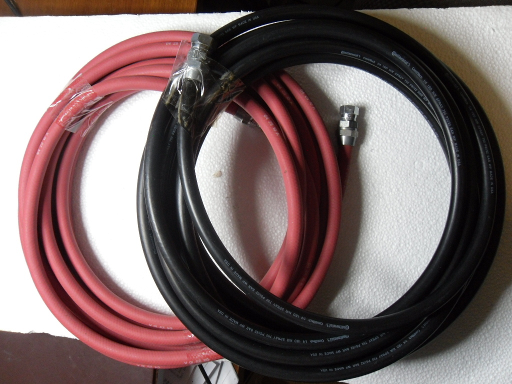 Set of 30' Fluid & Air Paint Spray Hose Assemblies, Conventional & HVLP