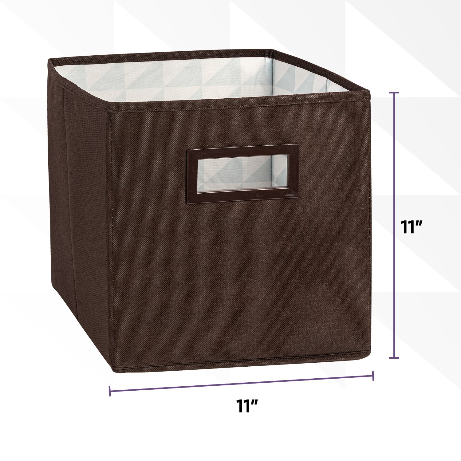 Superio Fabric Organizing Bin, 11" Brown Fabric Cube 2-Pack