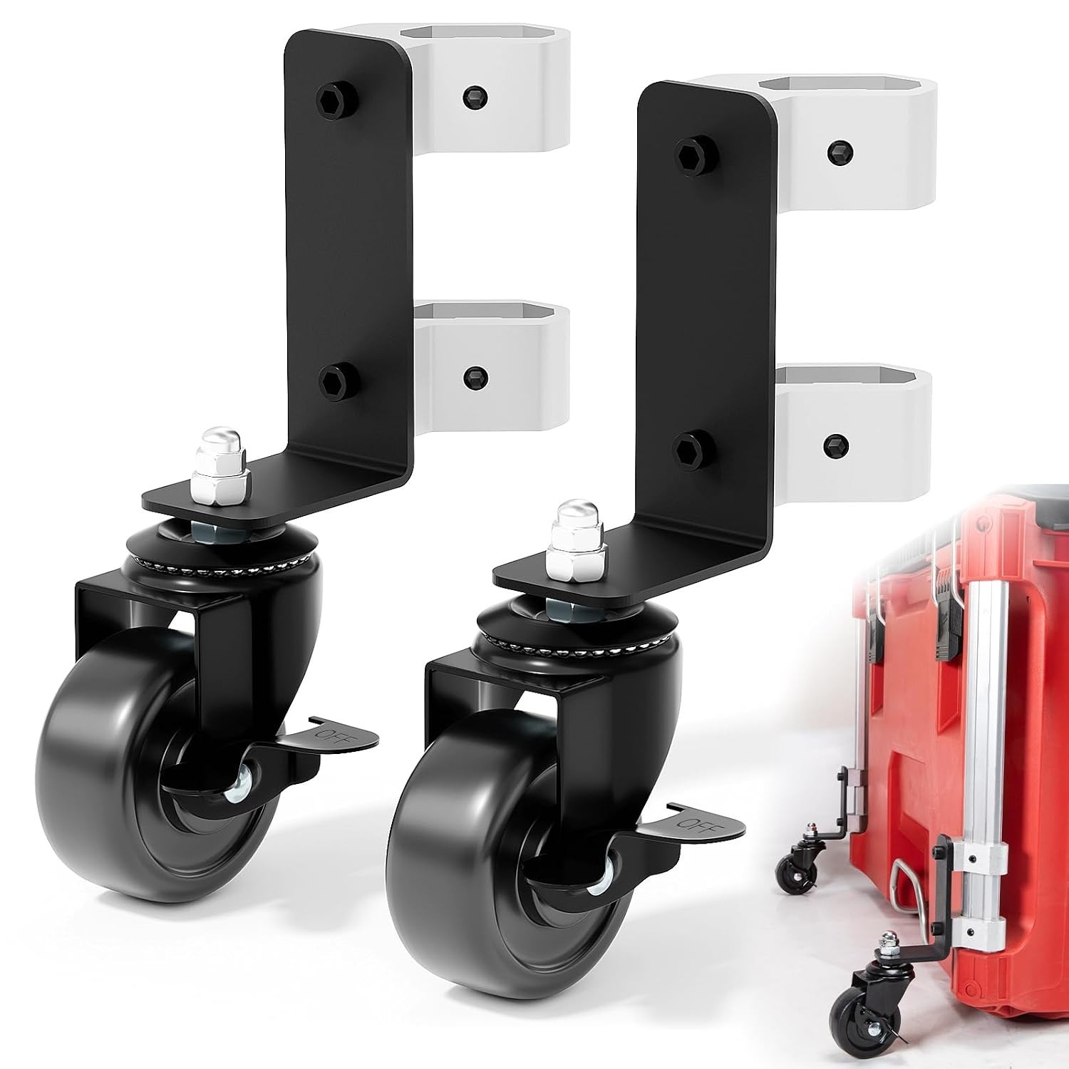 Packout Wheels Alloy Steel 360° Swivel Locking Casters for Toolboxes