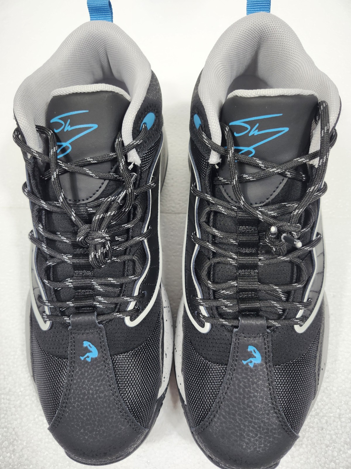 Men's Basketball Shoes Sneakers Size 11 Black Gray Blue Shaq Speed Demon Mid Top