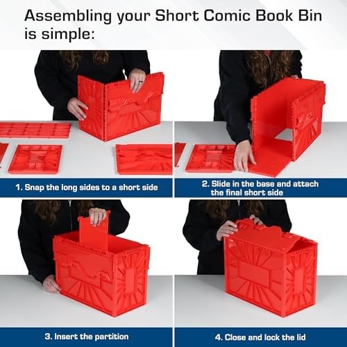 BCW Short Comic Book Bin | Holds 150 Comics | Stackable Plastic Storage | Aci...
