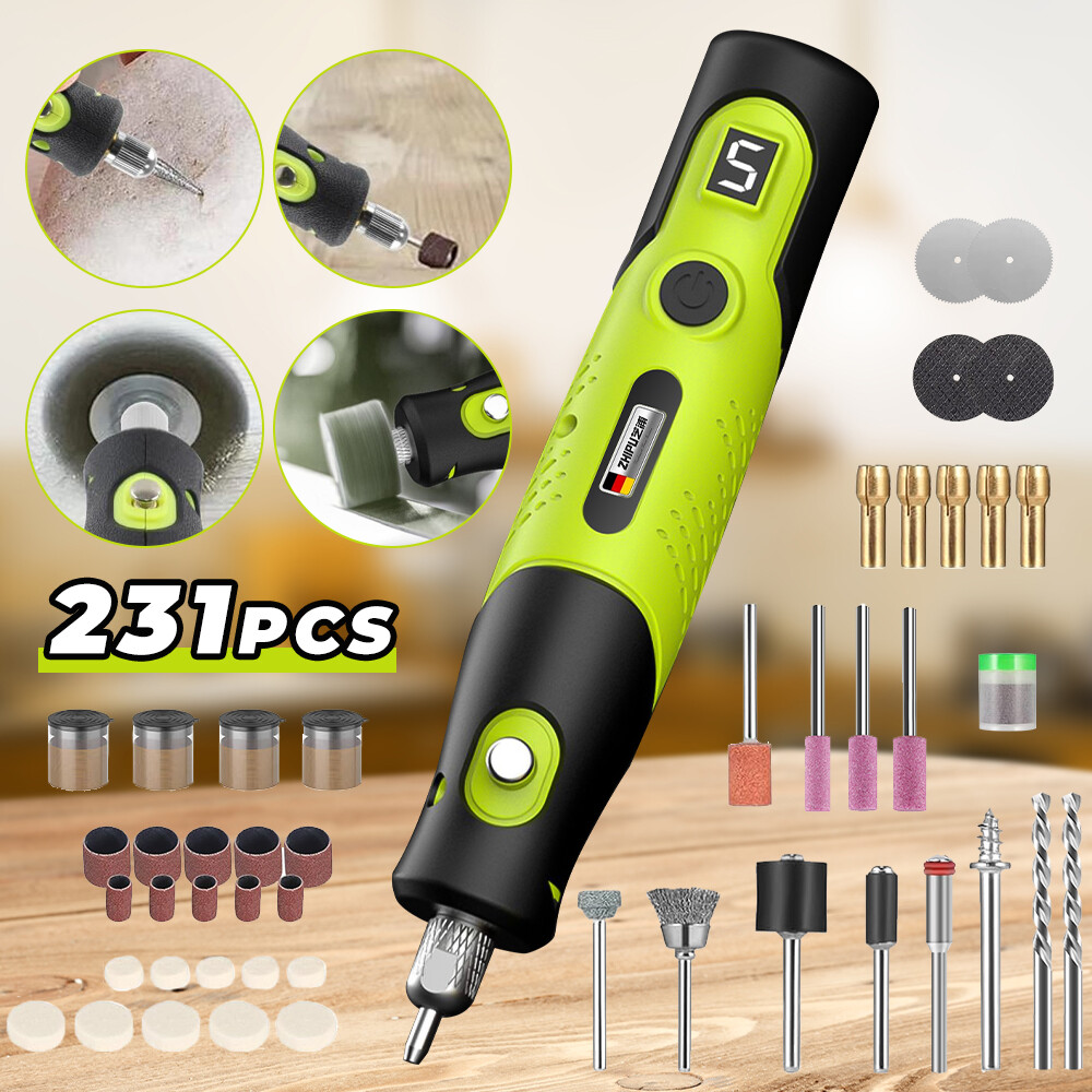 231PCS Electric Engraving Tool Kit Rotary Engraver Pen DIY Miniature Sander Tool