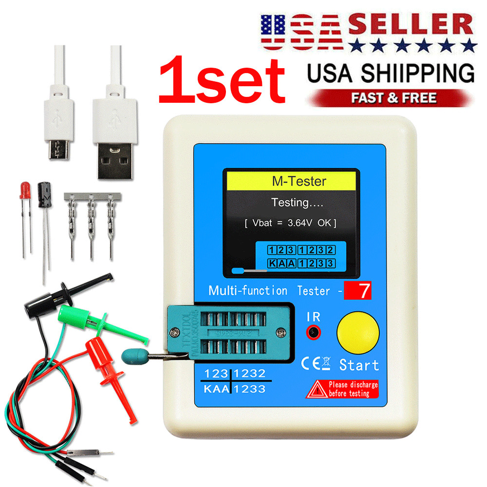 1xLCR-T7 Transistor Tester TFT Screen Diode Triode Capacitance Meter PNP NPN FET