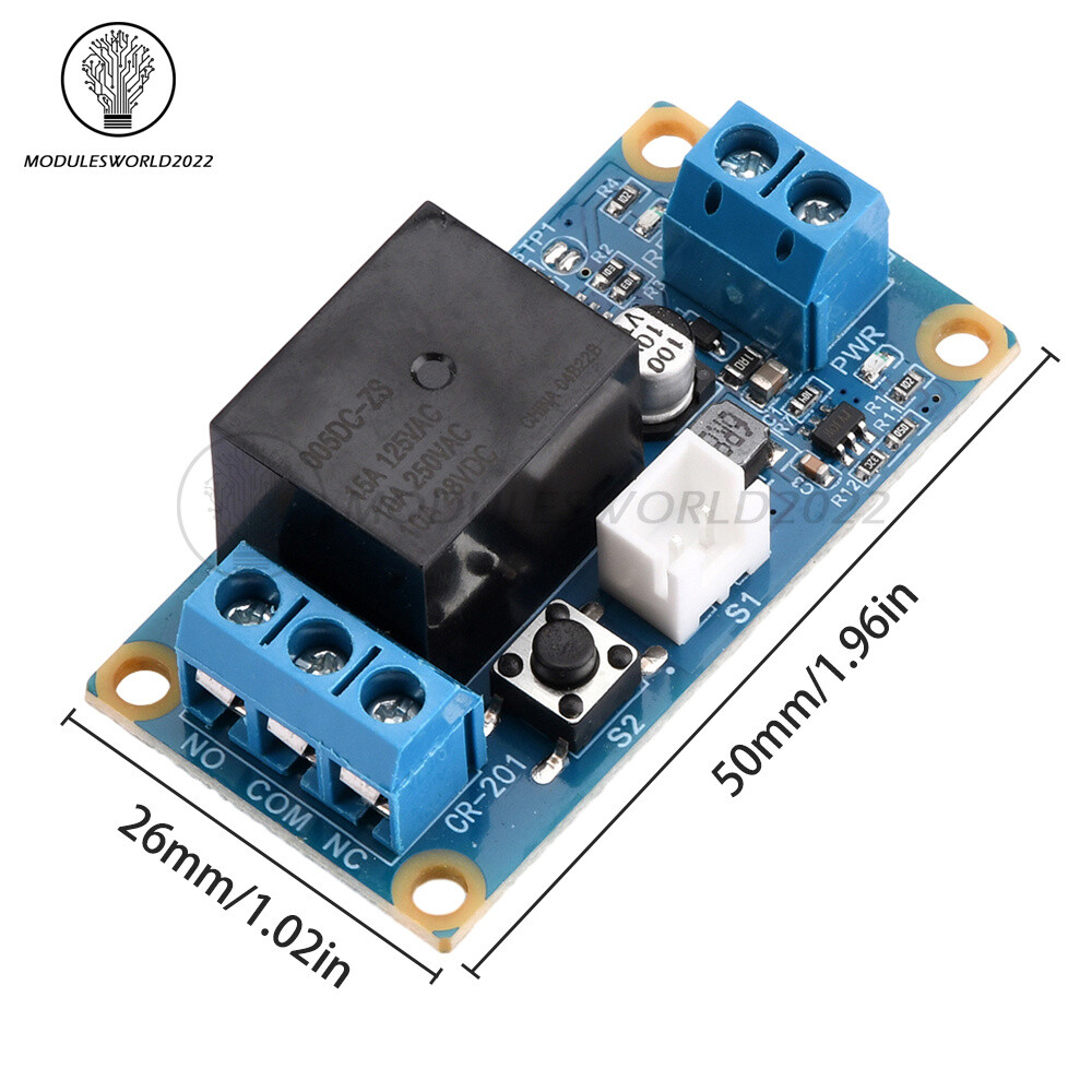 DC5-28V wide voltage 1-Channel Single Button Bistable Self-Locking Relay Module