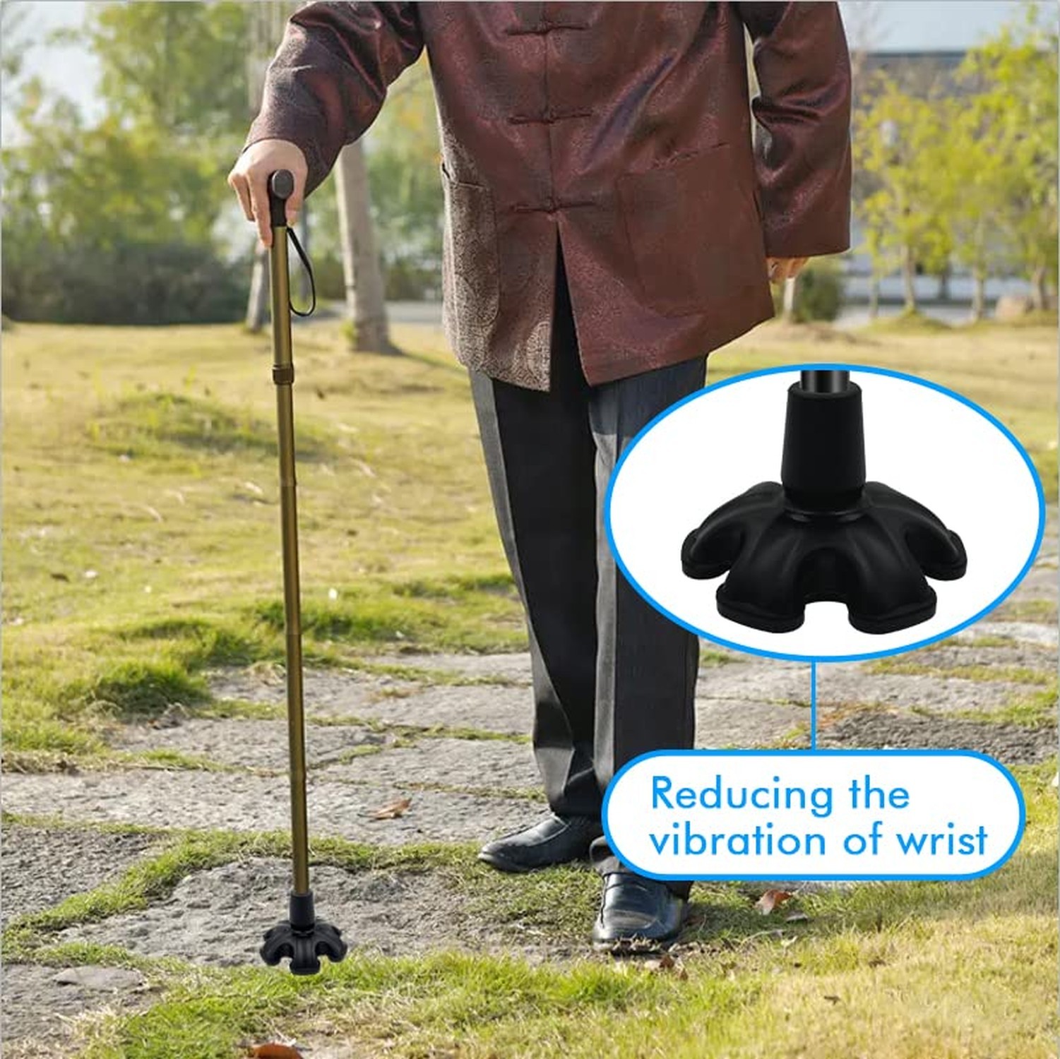 Self Standing 6 Support Feets Base Replacement Walking Canes 3/4 IN