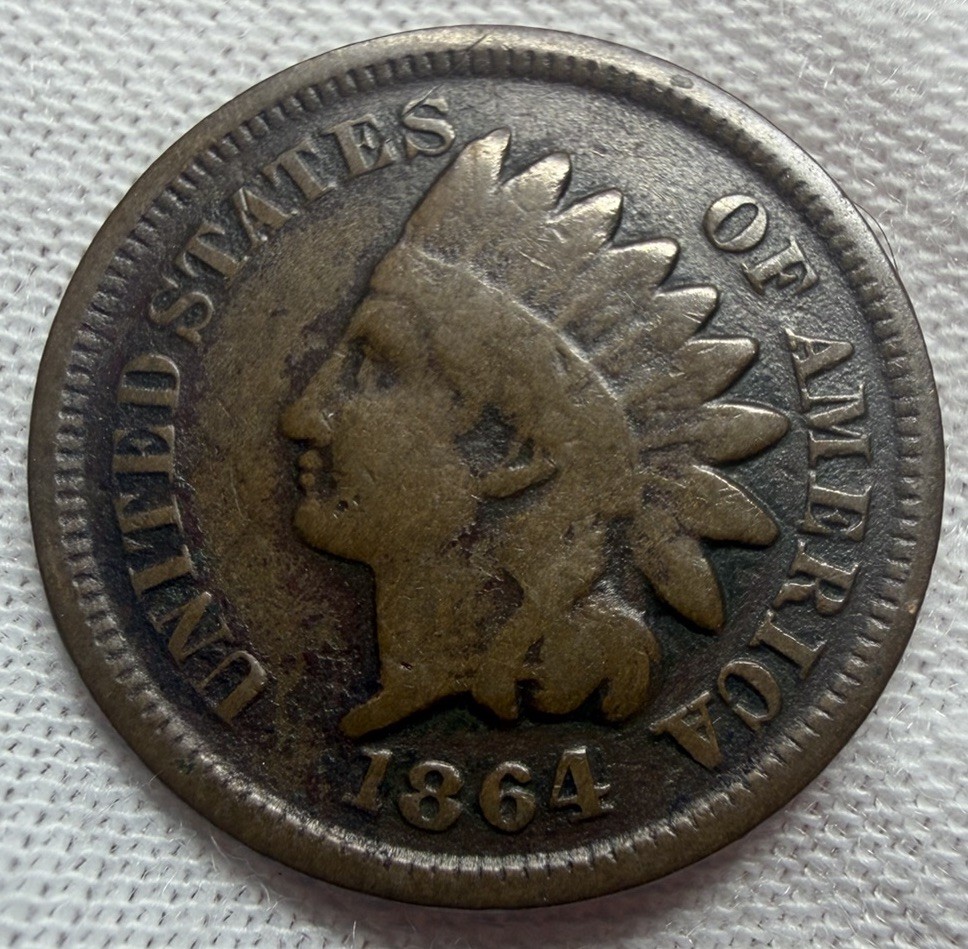 1864 Indian Head Cent (VG-Details) First Copper-Bronze Date