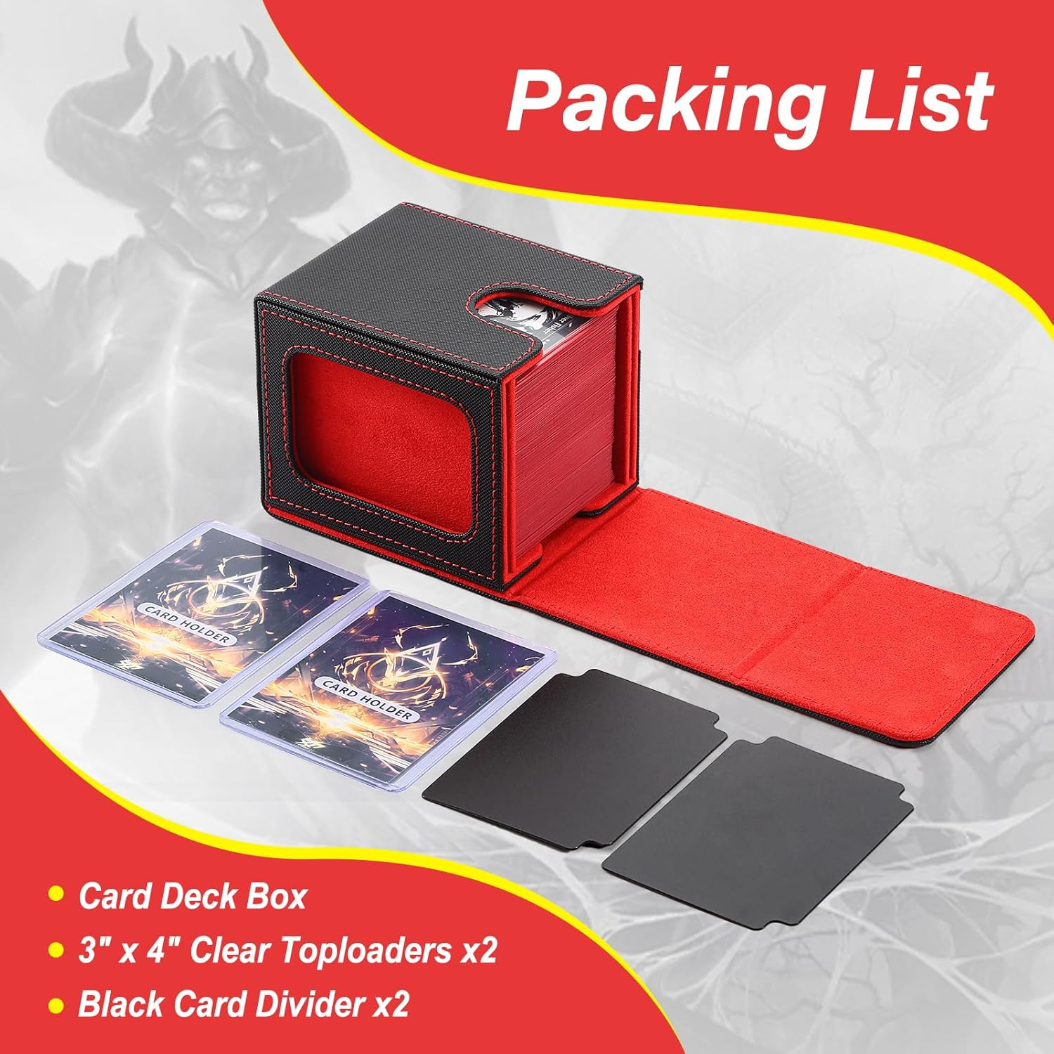 MTG Deck Box, Double Display Window, Commander Deck Box Fits 120+ Single Sleeved