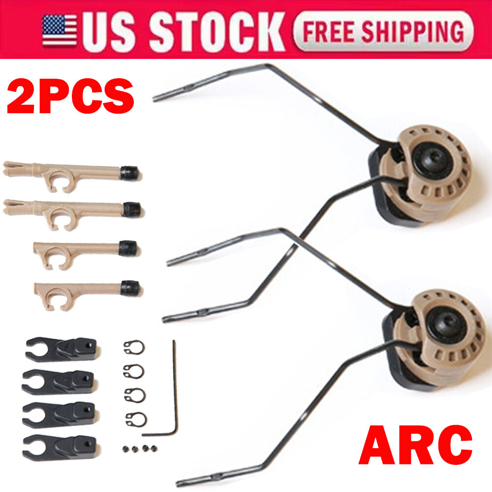 ARC Helmet Rail Adapter Brown For Peltor Comtac Sordin Howard Leight Headset US