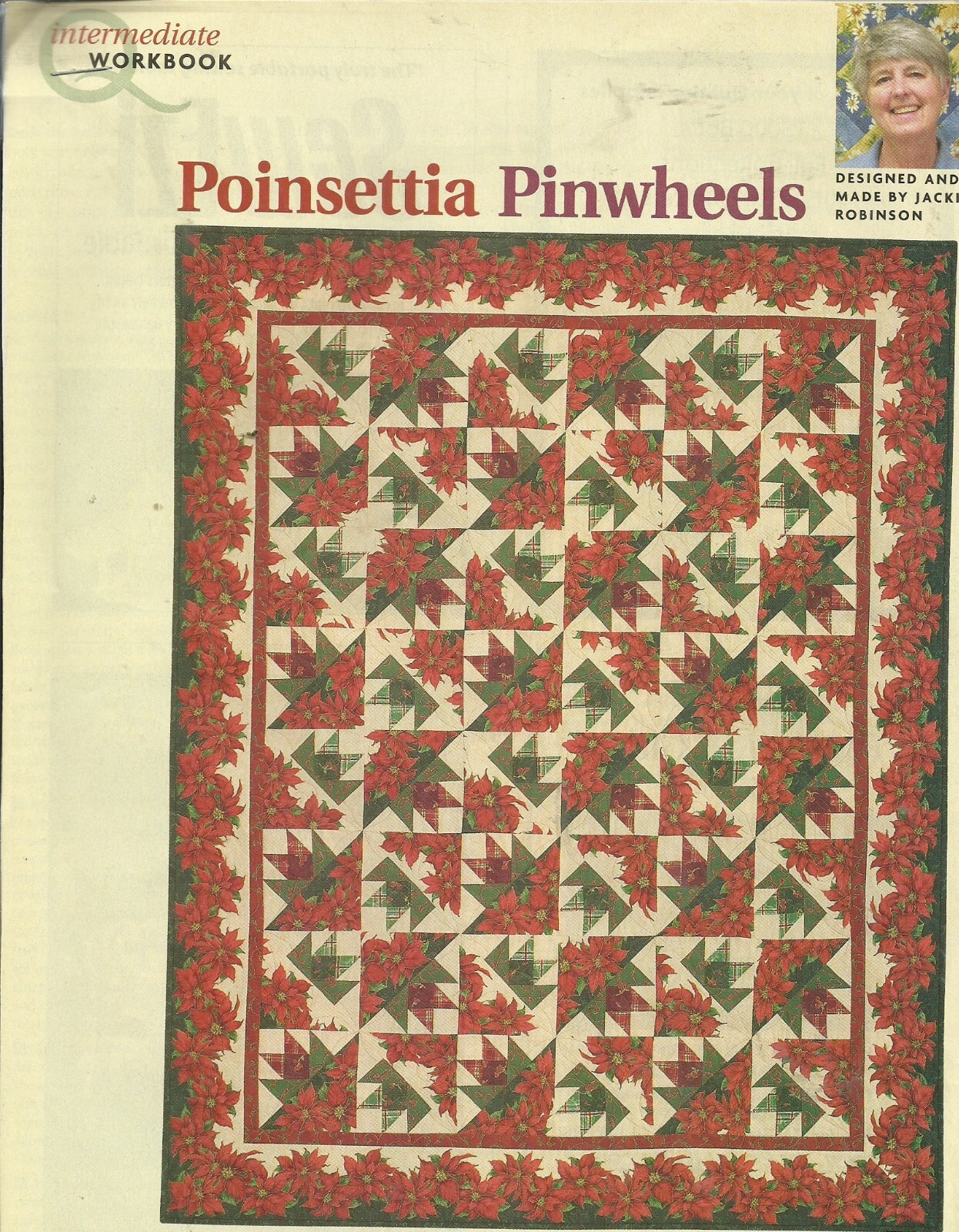 B0532   POINSETTIA PINWHEELS  QUILT PATTERN/INSTRUCTIONS