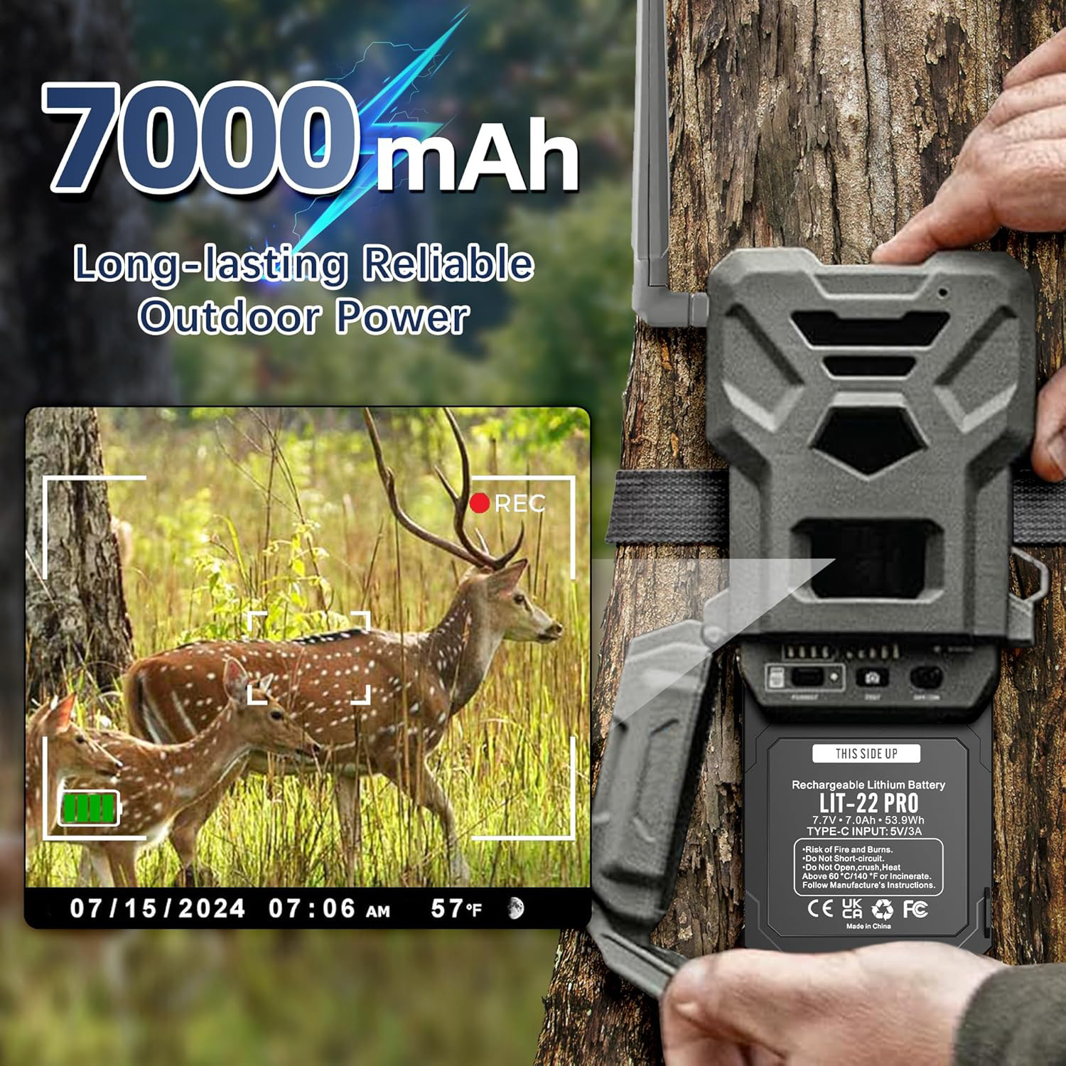 Compatible with SPYPOINT Trail Camera 2 Pack LIT-22 7000mAh Lithium Battery