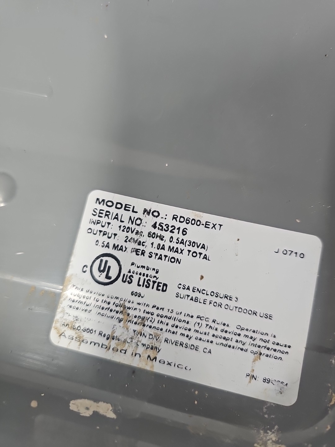 Untested Irritrol / Hardie Rain Dial RD-600 Module. Box Lock/unlock Pin Missing