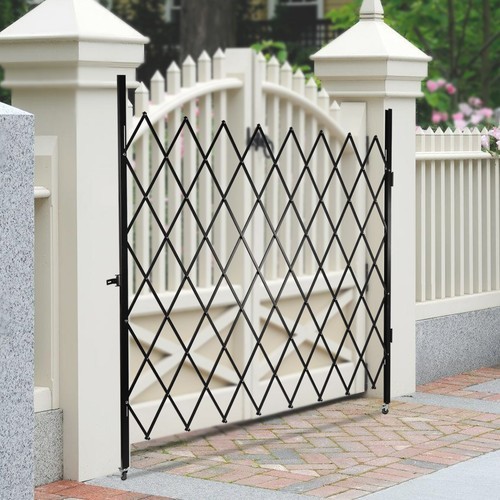 Folding Security Gate 7.2ft x 6.5ft Wall Mount Single Folding Door Scissor Gate