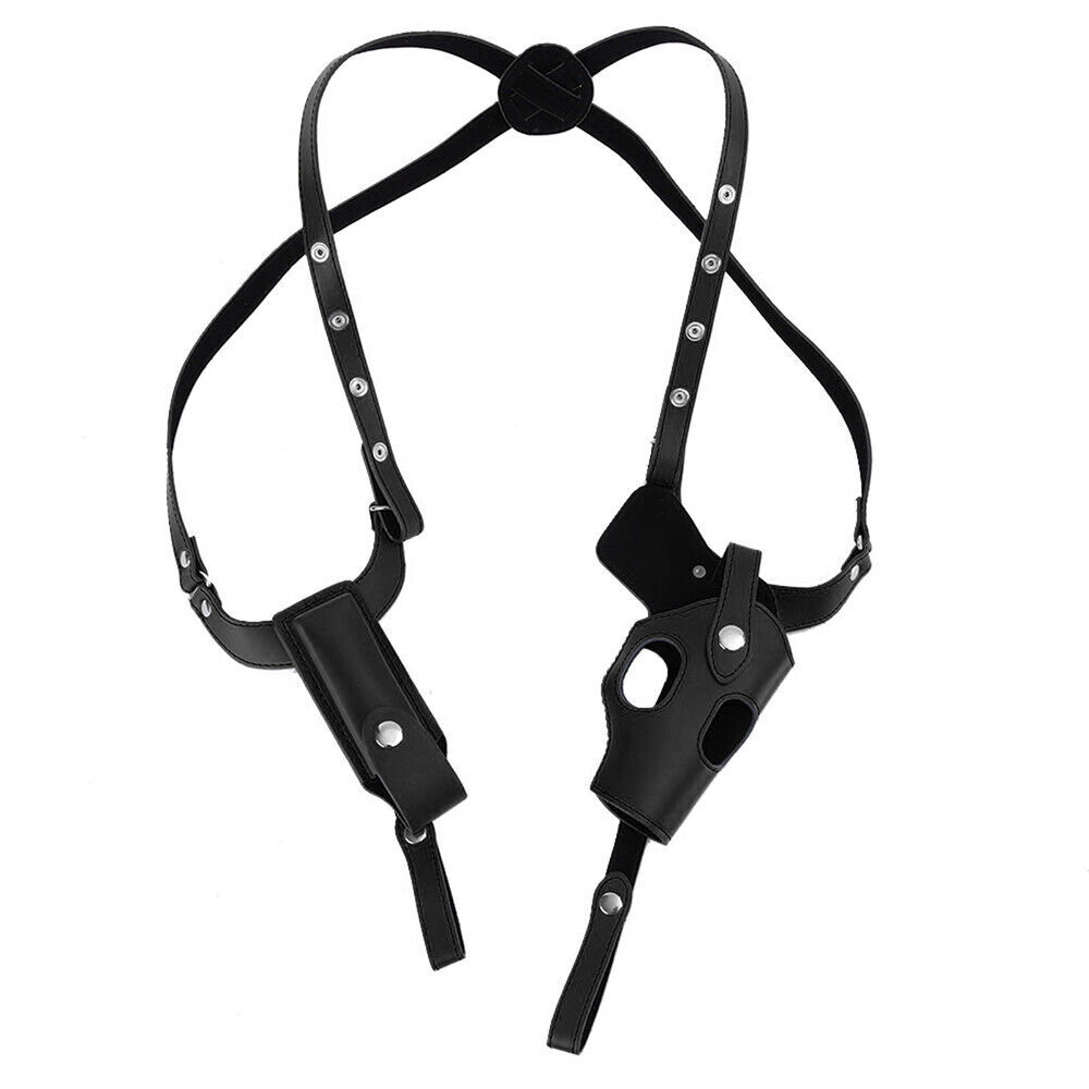 Leather Tactical Shoulder Underarm Gun Holster Pistol Concealed Black Universal