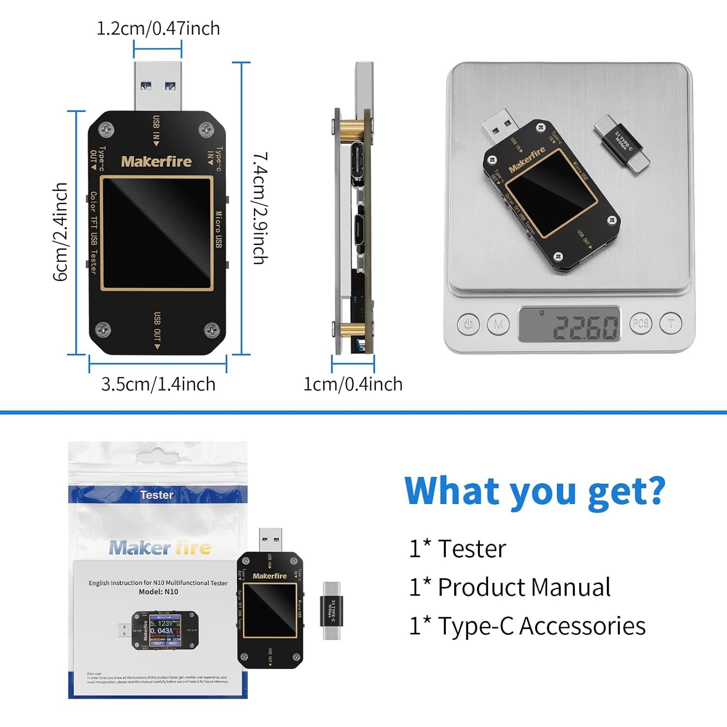 USB Multimeter USB Voltmeter Ammeter Load Tester