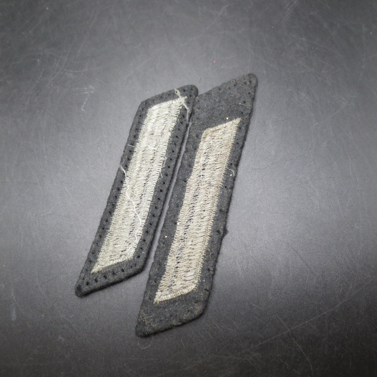 US Sergeant E-5 Service Bar Patch Insignia Bar Med Gray Silver on Black