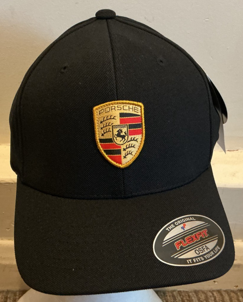 Genuine Porsche Flexfit Cap Embroidered Emblem Crest Stretch BNWT WAP5900010J