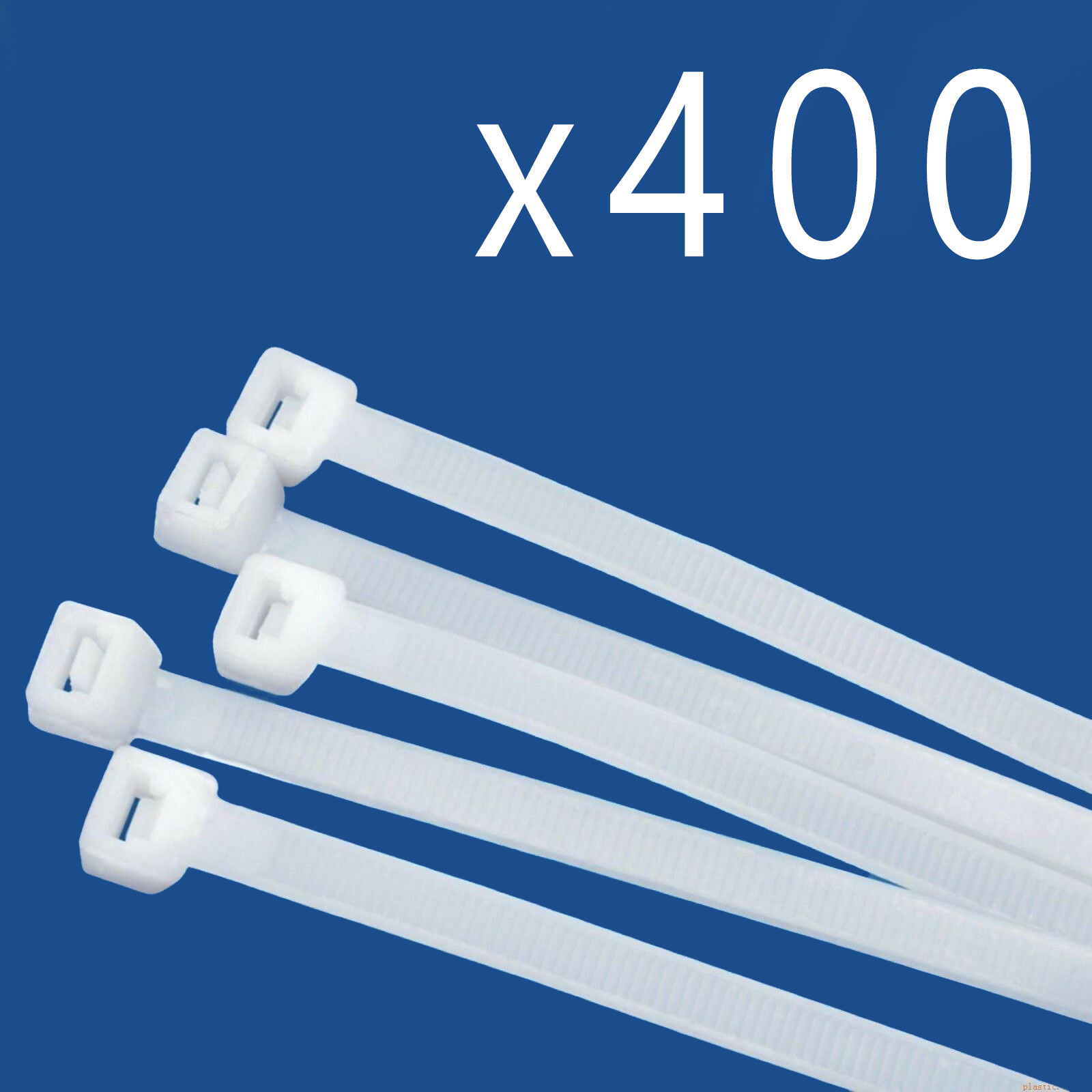 400 Pack Lot Pcs Qty - 12" Inch Nylon Cable Zip Wire Tie 50 lbs - Natural White