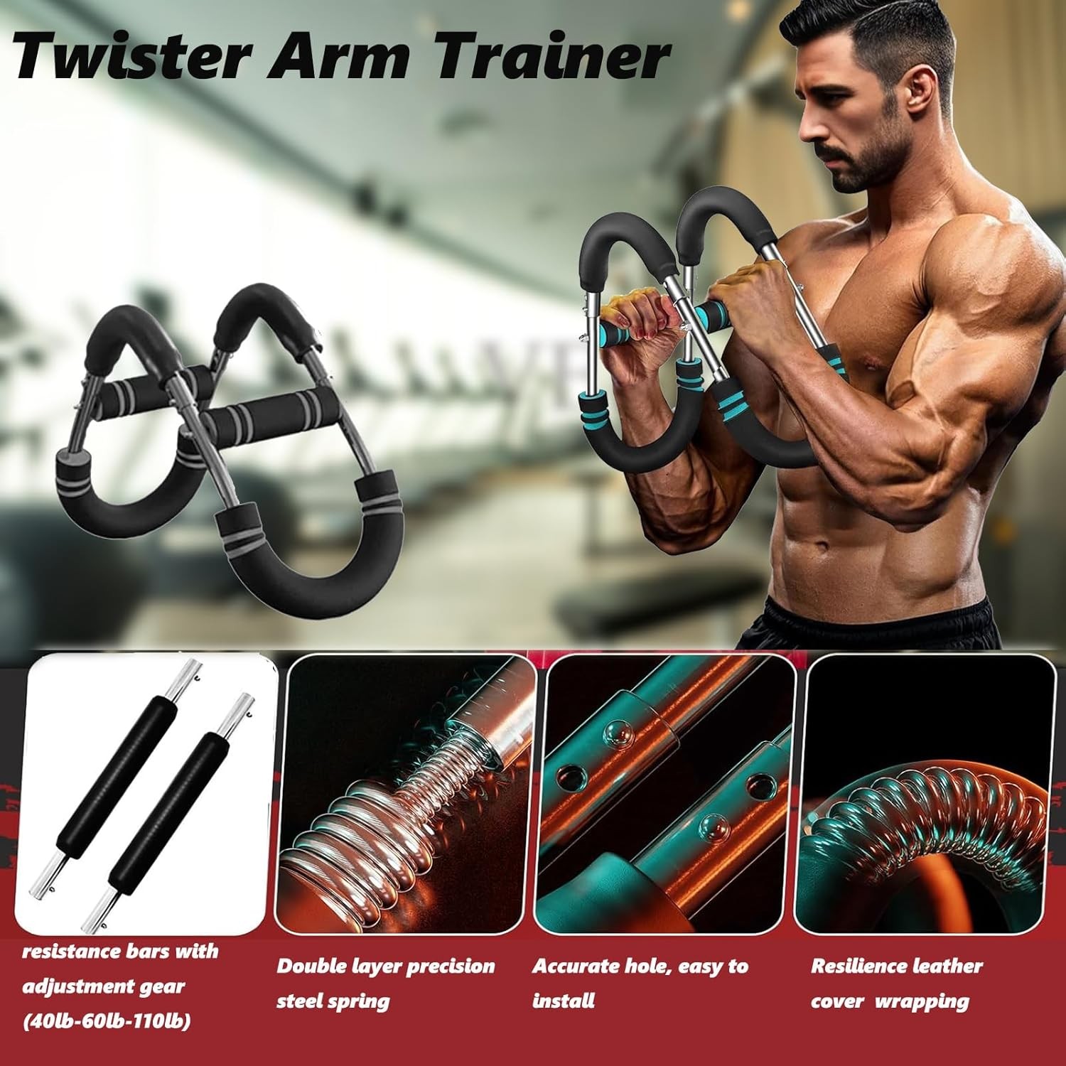 Twister Arm Trainer, Adjustable Resistance Twister Arm Exerciser Chest Exerciser