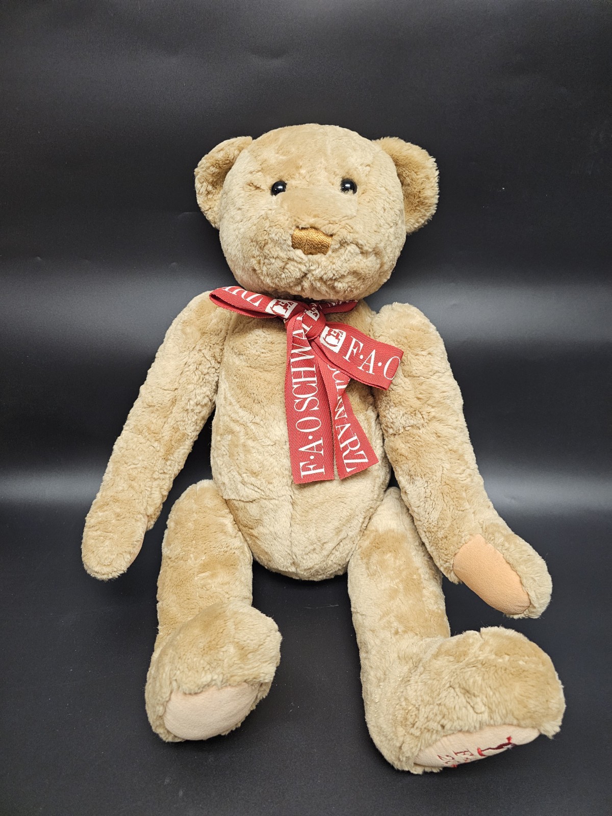 FAO Schwarz 2000 Plush Teddy Bear 24"  Jointed Arms Legs Collectible Stuffed Toy