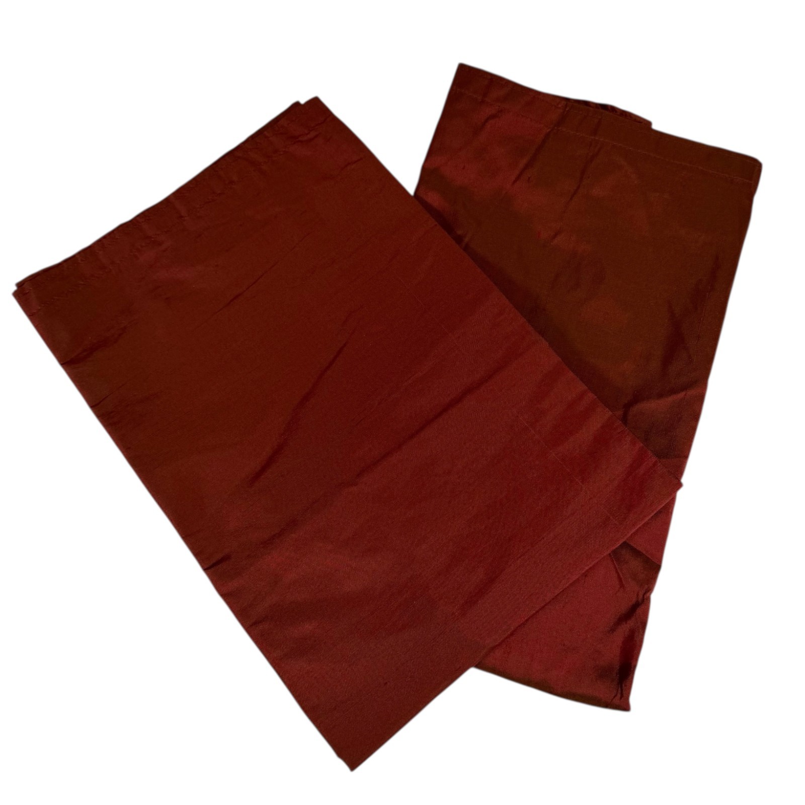 Vintage Ralph Lauren Rossini Silk Euro Sham Burgundy Red Luxury 26x26 Set Of 2