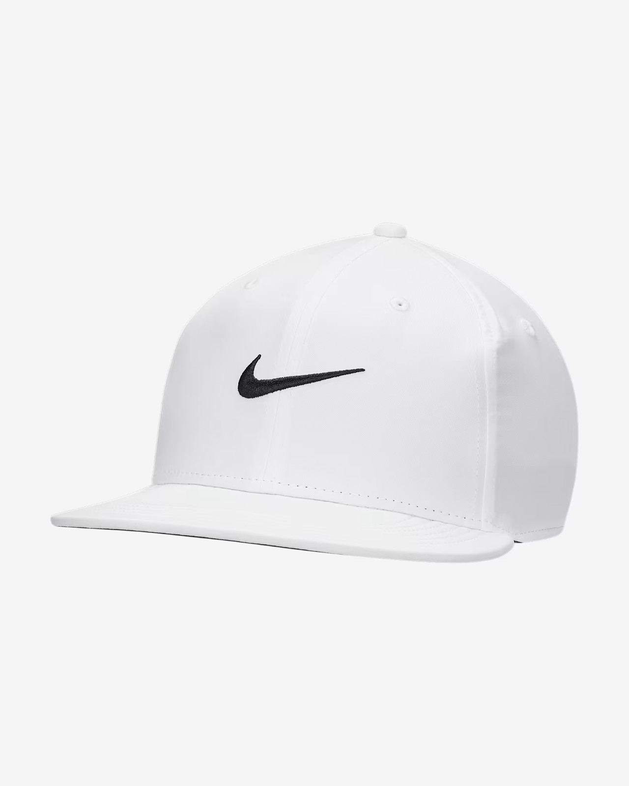 Nike Pro Structured Round Bill Cap Adult S/M White Flat Bill Snapback FJ0437 100