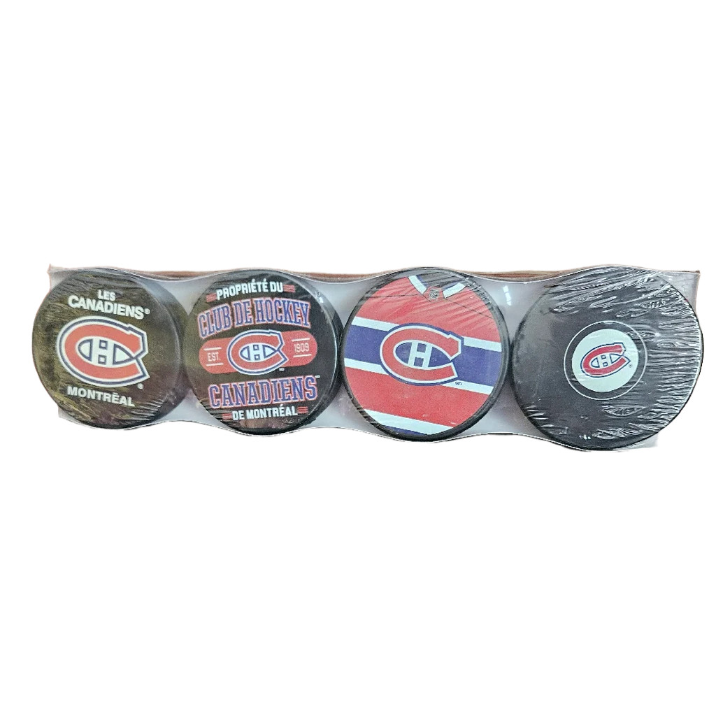NHL Montreal Canadiens Collector 4 Pack Souvenir Hockey Pucks (Free Shipping)