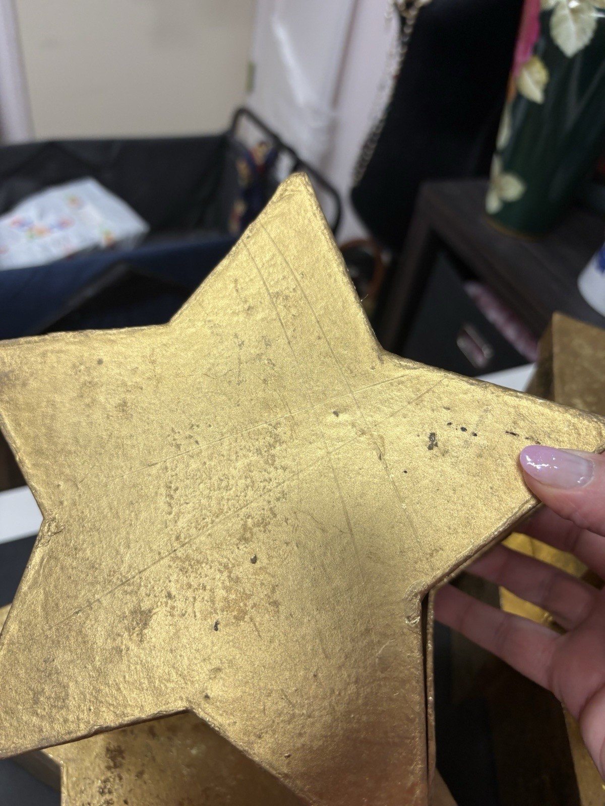 2 STAR AND 2 CHRISTMAS TREE NESTING BOXES GOLD