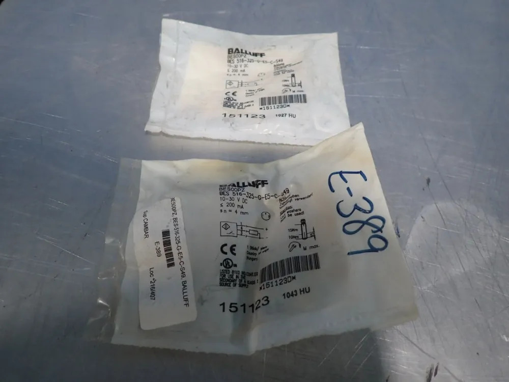 BALLUFF BES00PZ LOT OF 2 INDUCTIVE SENSOR  10251190257