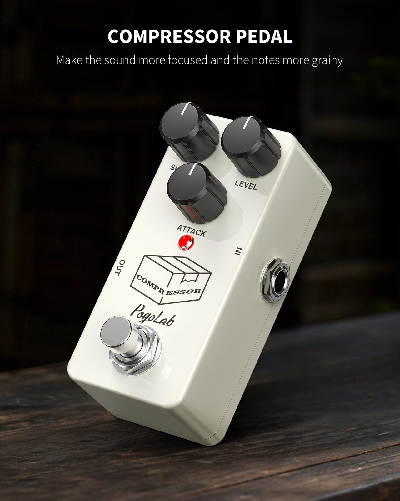 Pogolab Compressor Pedal, Guitar Pedal Compressor, Mini