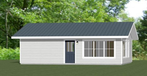 30x24 House -- 1 Bedroom 1 Bath -- 720 sq ft -- PDF Floor Plan -- Model 1F