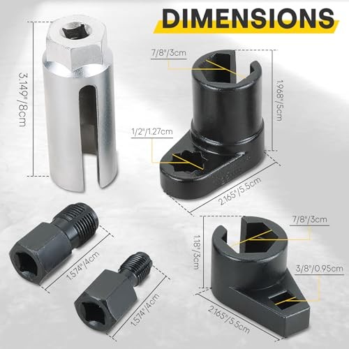 5PCS O2 Sensor Removal & Thread Chaser Tool Set - Blue Socket Set