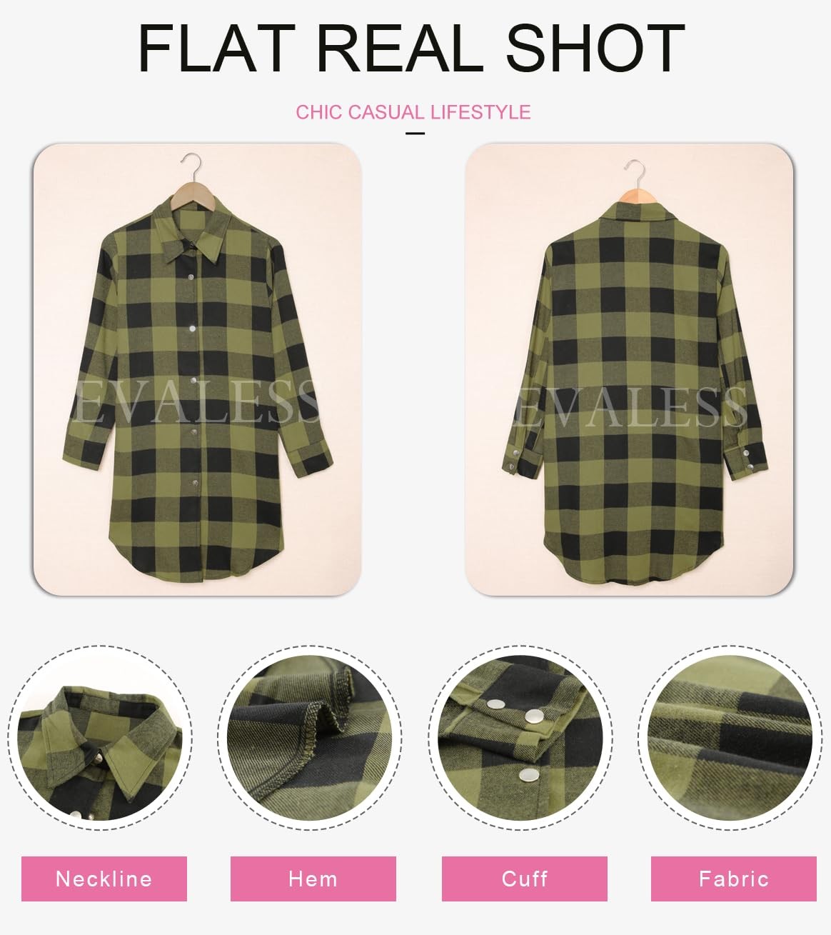 Womens Color Block Plaid Shacket Jacket, Long Sleeve Button Down Fall Top