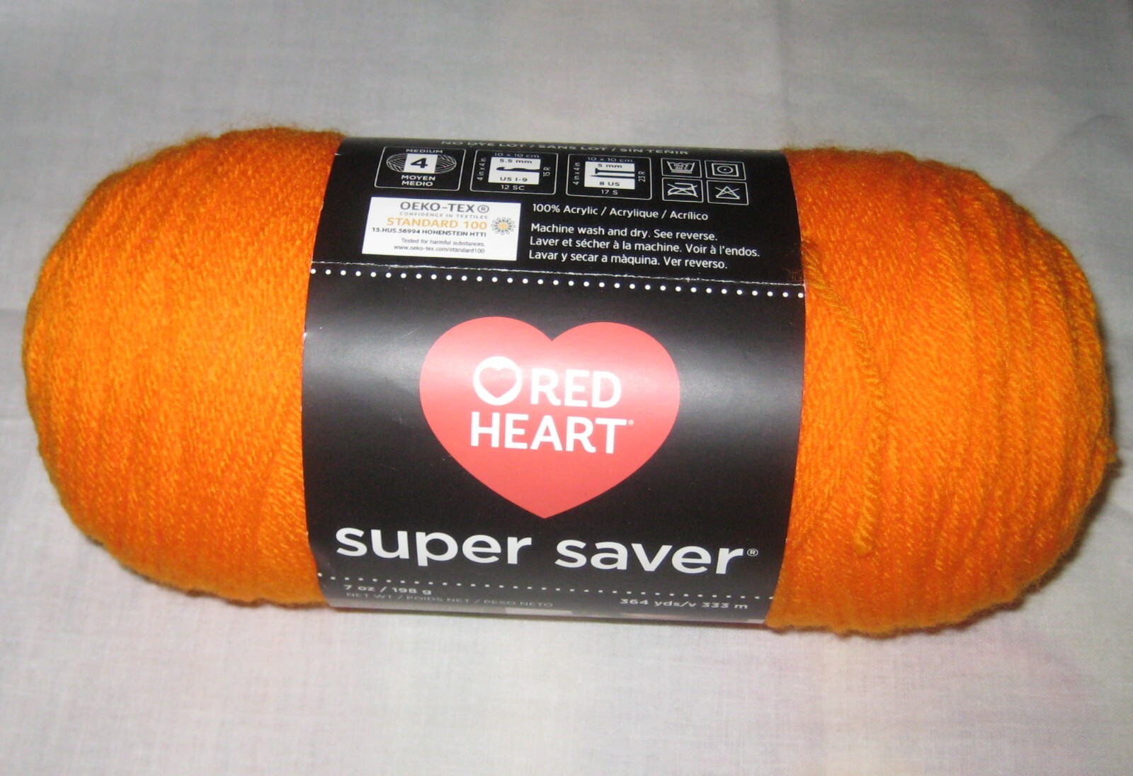 RED HEART SUPER SAVER 7 oz 364 Yds PUMPKIN ORANGE - Just 1 Left!