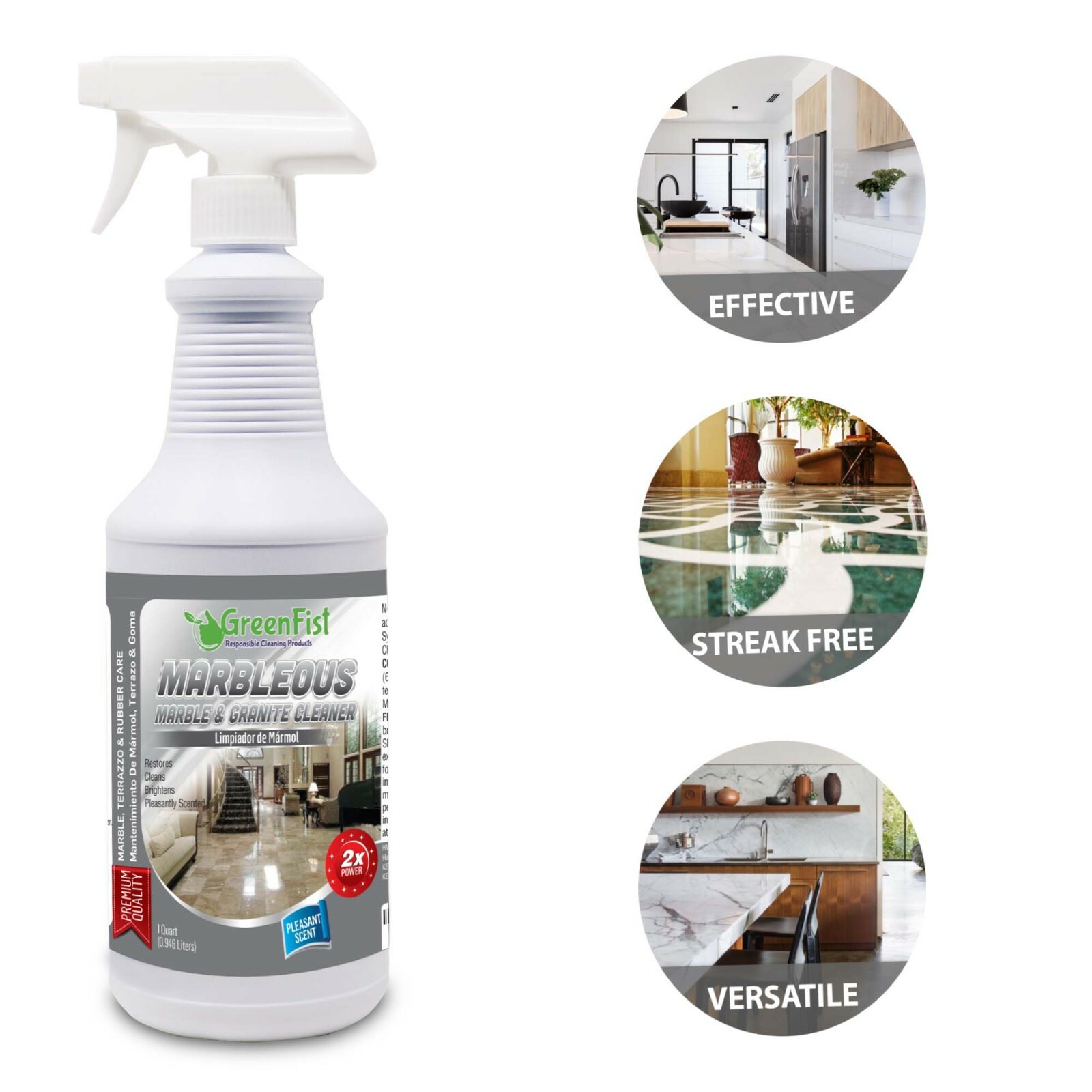 Marbleous Marble Cleaner & Other Stone Surfaces Brightener & Restorer 32oz spray