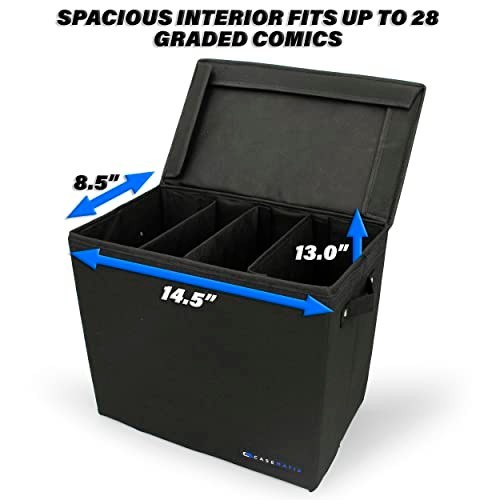 Graded Comic Book Storage Case Holds 28 Slabbed Comics Organizer Box Partitions