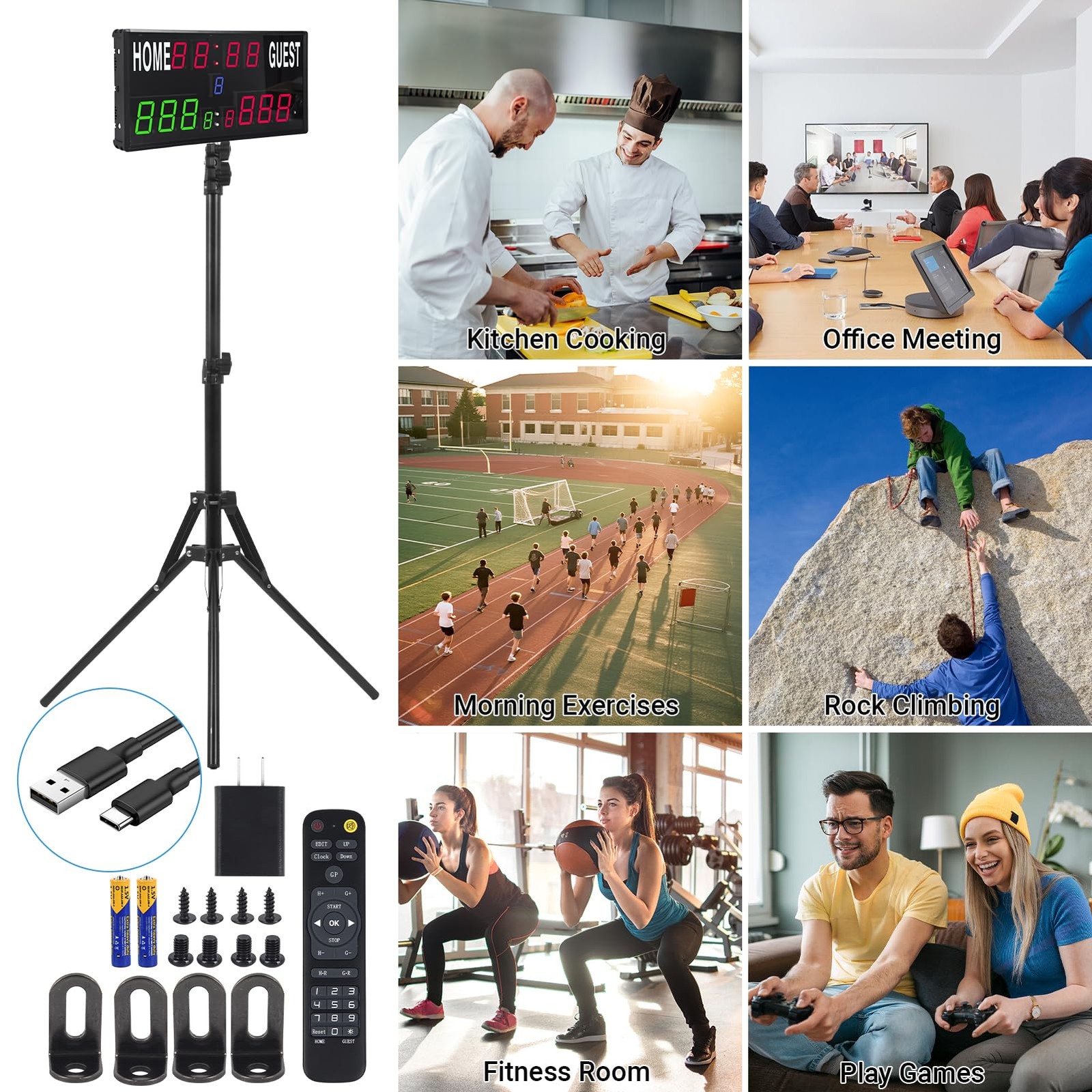 2025 LED Electronic Scoreboard with Remote & Tripod